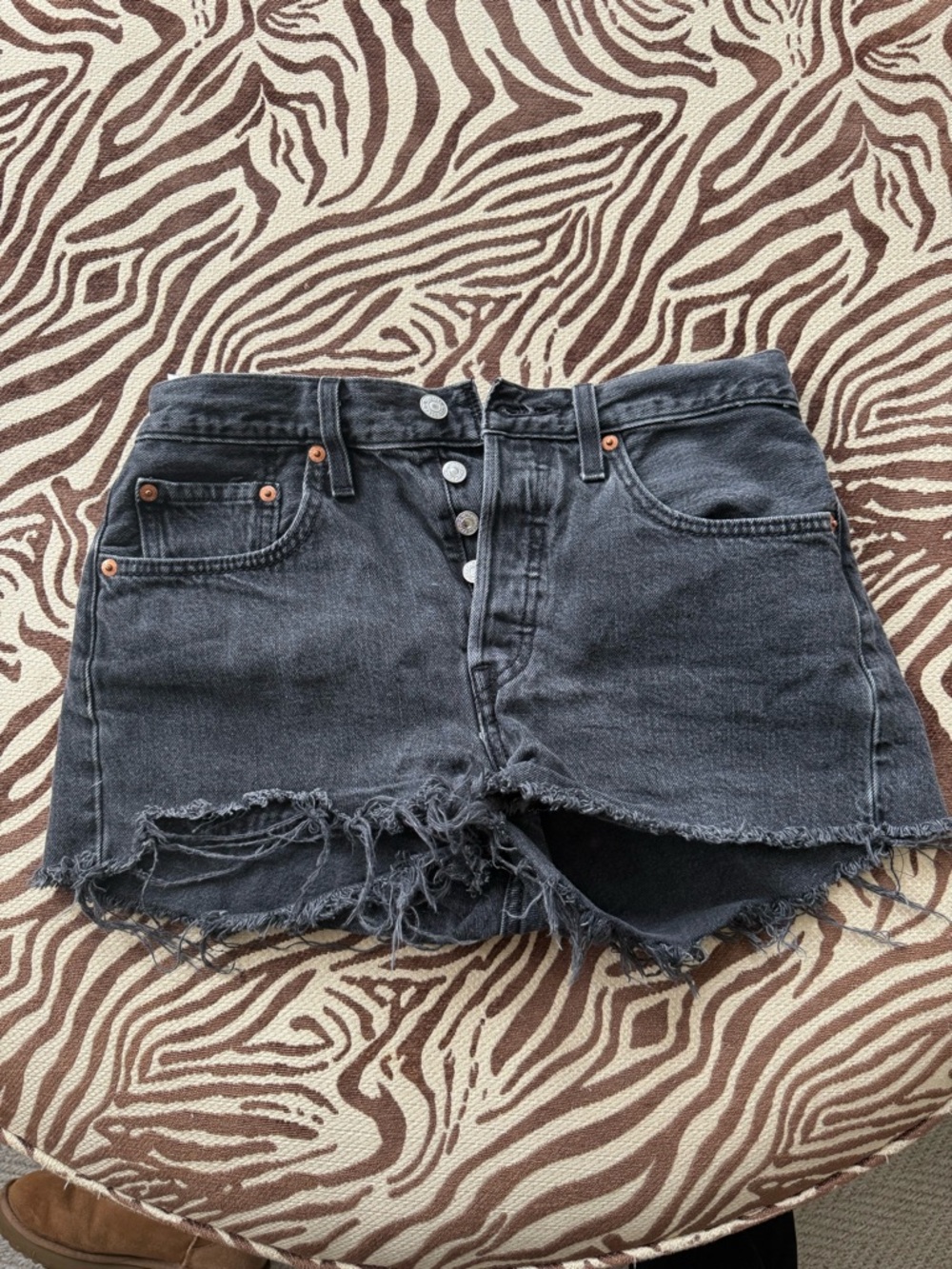 Black Distressed Denim Women’s Shorts